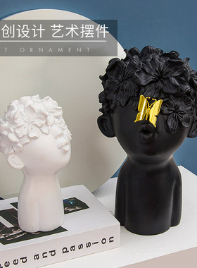 简约风欧式创意树脂人物轻奢电视柜酒柜摆件客厅家居软装饰品