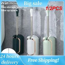 1 2PCS Luxury Toilet Clean Brush with Drain Base Wall