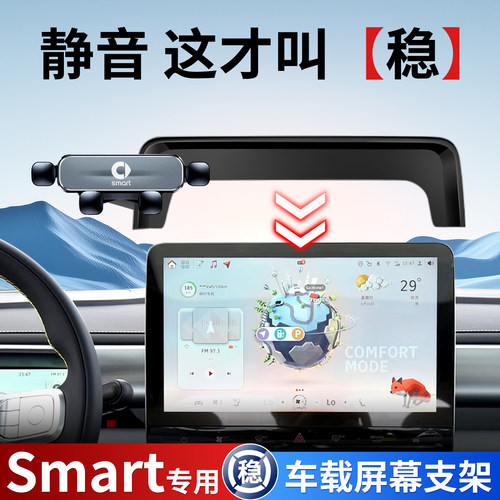 适用2025新款奔驰smart精灵1精灵#3专用车载手机支架导航重力感应 - 图1