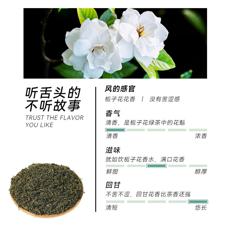 栀香绿茶奶茶店专用栀子花绿茶叶手打柠檬茶水果茶奶绿商用原材料-图1