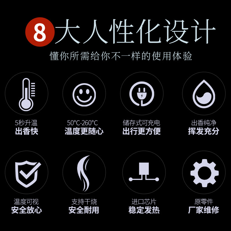 酉圆五行手持熏香炉奇楠沉檀陶瓷品香器TYPE-C充电精准±1°调温,淘宝优惠券,粉丝福利购,淘宝优惠卷