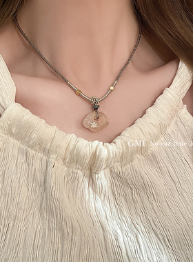 樱花玛瑙编织绳项链女款秋冬