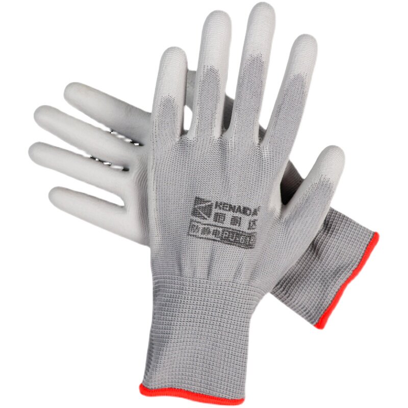 手套劳保夏季透气尼龙pu防静电薄款居家防滑电子无尘涂胶浸胶涂掌