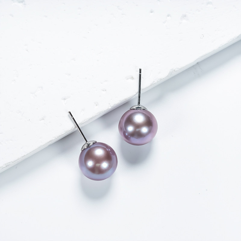 爱迪生珍珠S925银紫色珍珠耳钉10-11mmHLS,淘宝优惠券,粉丝福利购,淘宝优惠卷