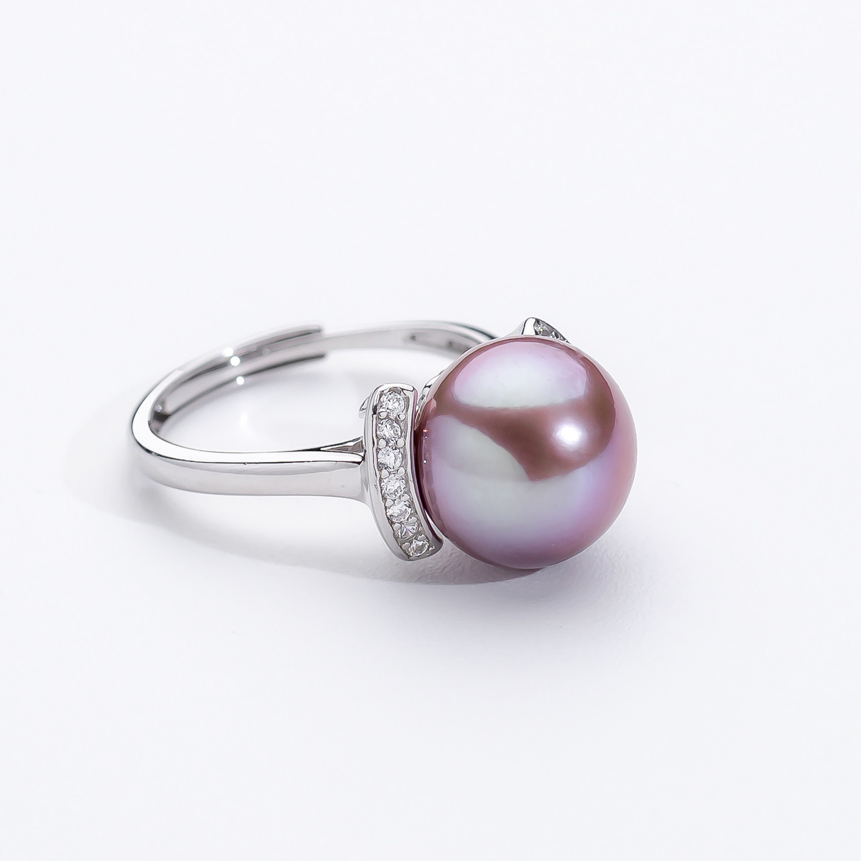 Edison Pearl Silver S925 Freshwater Purple Pearl Ring 11-12mm
