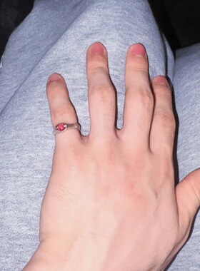 苏新皓同款红色石榴石戒指小众设计高级感可调节指环粉丝应援礼物