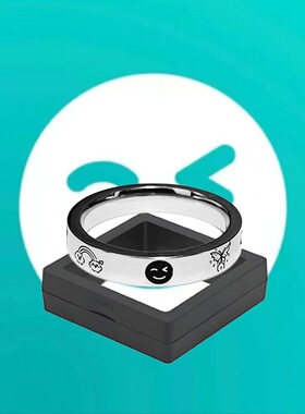 新LE彩虹属性戒指热拉情侣指环不掉色涂鸦刻字拉拉小众高级感戒子