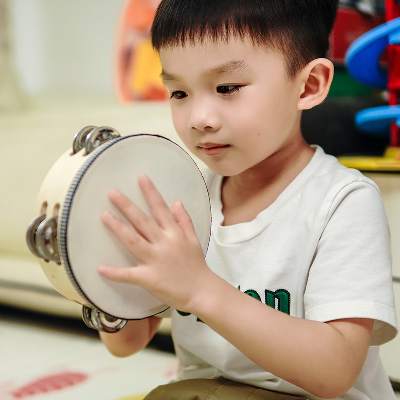 奥尔夫打击乐器幼儿园早教音乐儿童玩具沙锤响板摇铃鼓拨浪鼓碰钟 - 图0