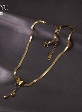 铜合金钛钢蛇骨链女轻奢项链