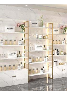 化妆品展示柜产品陈列柜美容院护肤品置物架货架展示架带灯带镜子