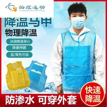 降温冰袋降温马甲服制冷衣户外防暑隔热散热服工地降温神器浅蓝)