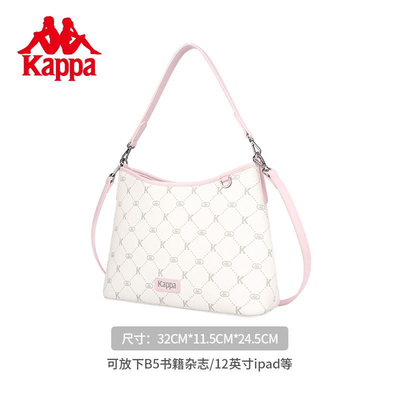 Kappa卡帕 新款正品大容量托特包女单肩斜挎通勤包HOBO腋下水桶包 - 图3