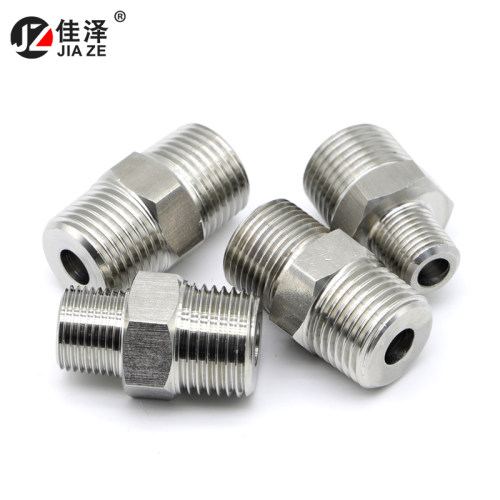 304/316L不锈钢六角对丝 加厚高压变径双外丝转换接头ZG NPT M R - 图2