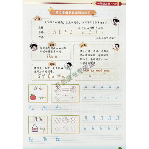 2025新版优升派全能检测预备级英语同步字帖练习一起点人教版PEP一二年级教材同步一课一练备词汇重点句子强化练字写字本 - 图2