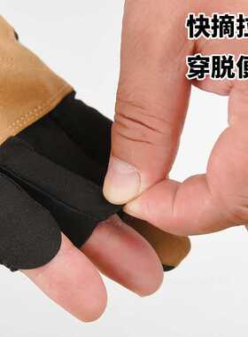 新款钓鱼手套漏三指男女冬季防水