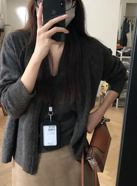 韩系职场风办公室工牌项链女