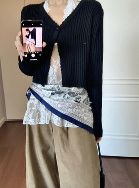 法式复古小众高级丝巾腰带屁帘女