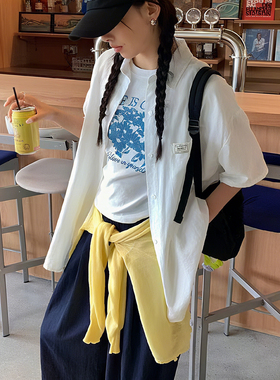甜酷嘻哈风黄色披肩外搭腰带女