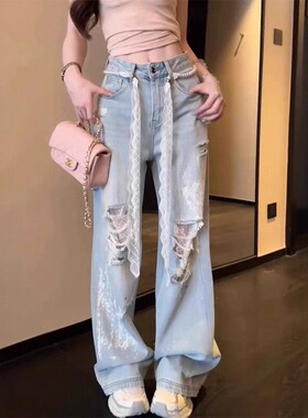 白色珍珠长条腰链配饰女