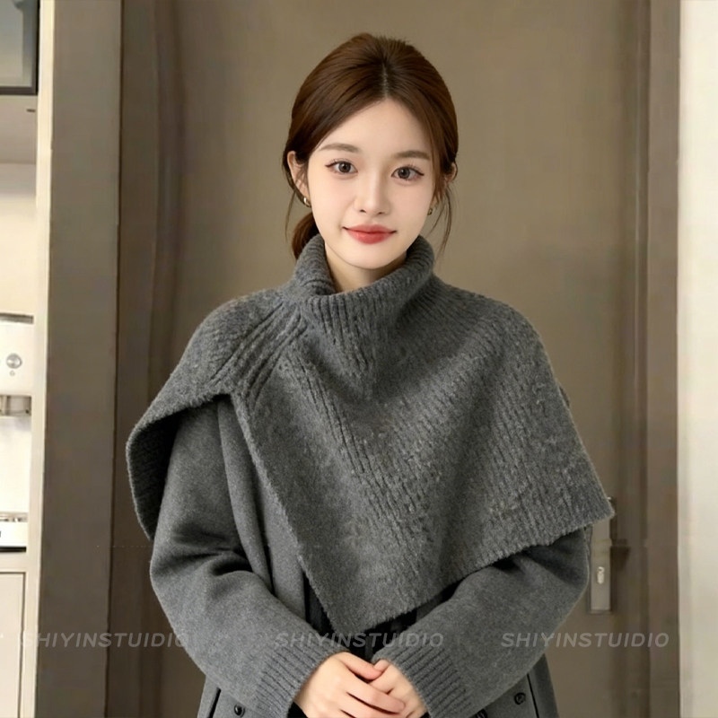 韩版高领套头围巾女2025新款冬季保暖围脖配外套针织脖套外搭披肩,淘宝优惠券,粉丝福利购,淘宝优惠卷