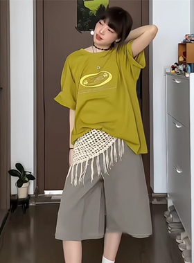 韩版流苏编织三角巾腰带女