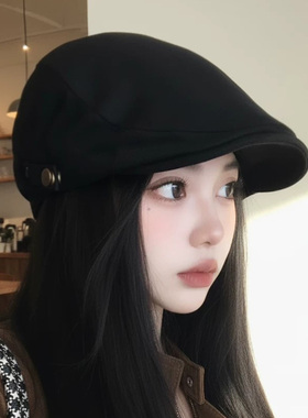 文艺复古法式前进帽子女款