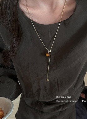 春夏抽拉可调仿珍珠项链女