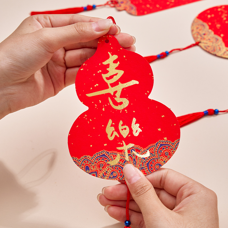 30张装新款中国风迷你福卡挂件手写福字双面万年红空白福卡半生熟宣纸对联纸卡纸红纸书法作品纸红色书签卡片 - 图1