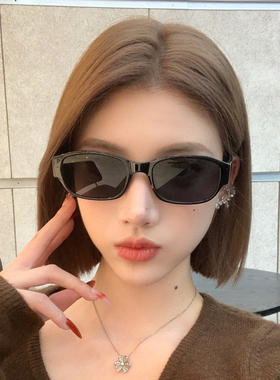 复古红色小脸长方框高级感网红欧美墨镜女方圆脸拍照旅游太阳镜男