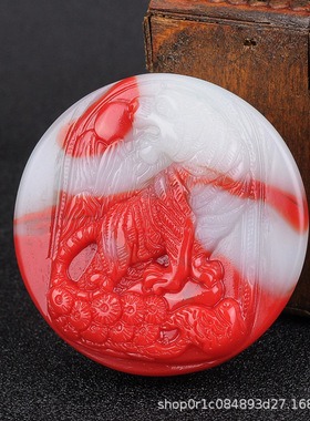 新疆戈壁金丝玉皮带扣虎虎生威