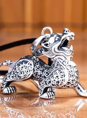 【买一赠六】正品天然镀纯银霸王貔貅貔貅男女款吊坠新款特价项链