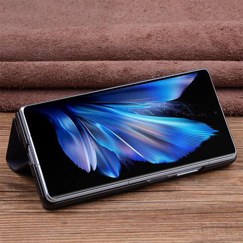 适用于VIVO X Fold6/5折叠屏手机壳翻盖真皮全包XFold3/2pro保护套防摔智能休眠视窗fold+商务高档磁吸牛皮 - 图1