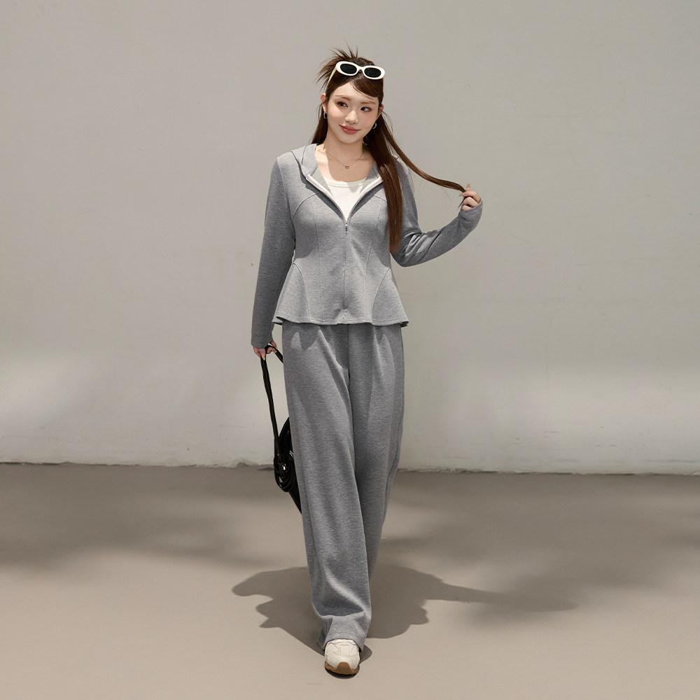 CHANGE大码女装胖mm休闲松弛感收腰卫衣裤子两件套新款修身套装,淘宝优惠券,粉丝福利购,淘宝优惠卷