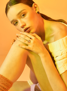 tripletipsy水滴锆石开口戒指