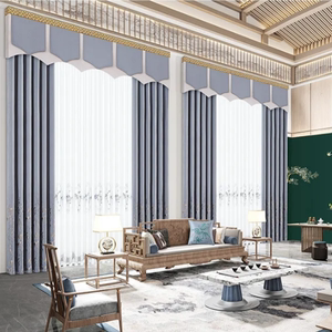 摩力克新中式窗帘新款竹报平安轻奢定制客厅卧室落地窗定型遮光帘