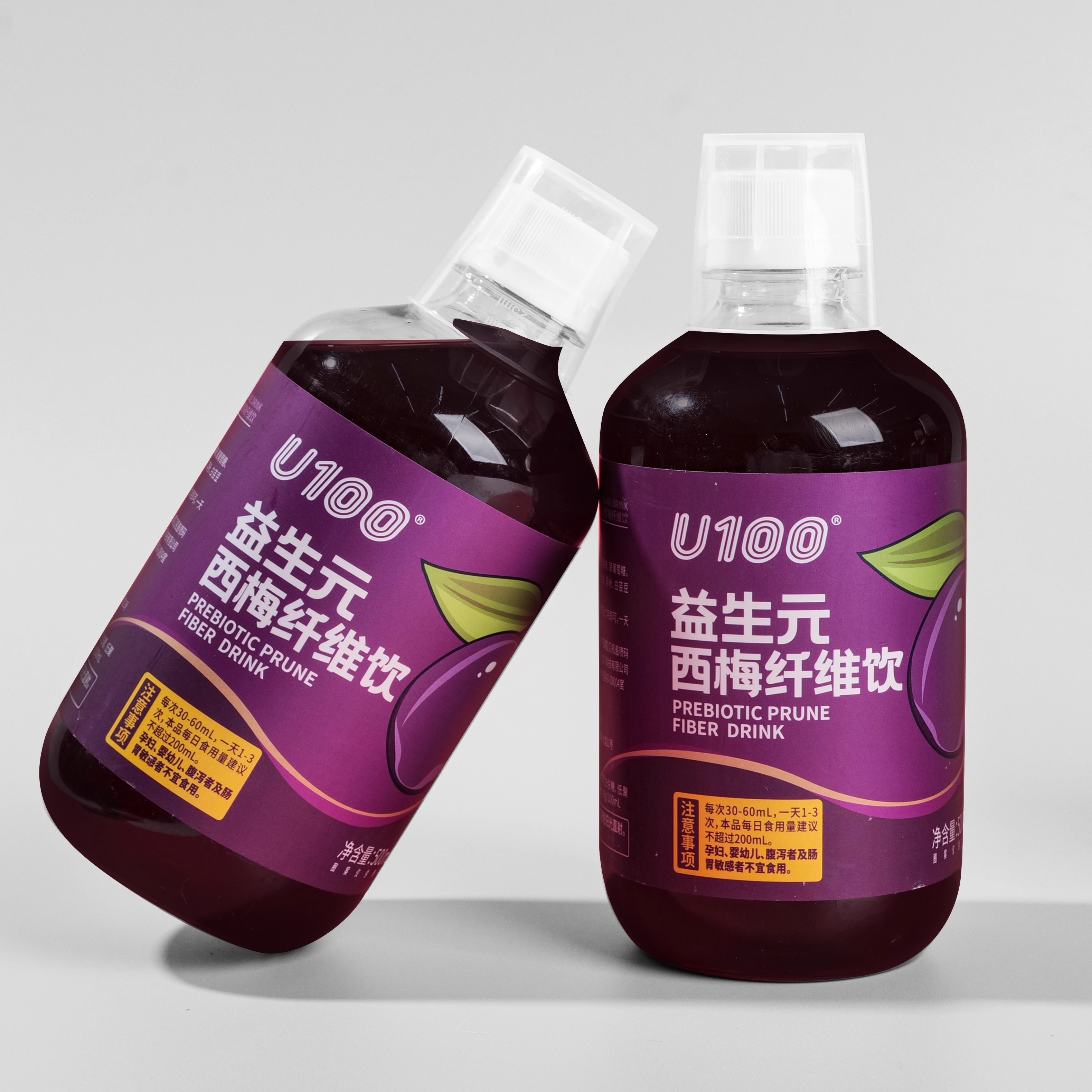 U100益生元西梅汁果饮大餐救星纯原浆饮料60%加州进口西梅原果汁