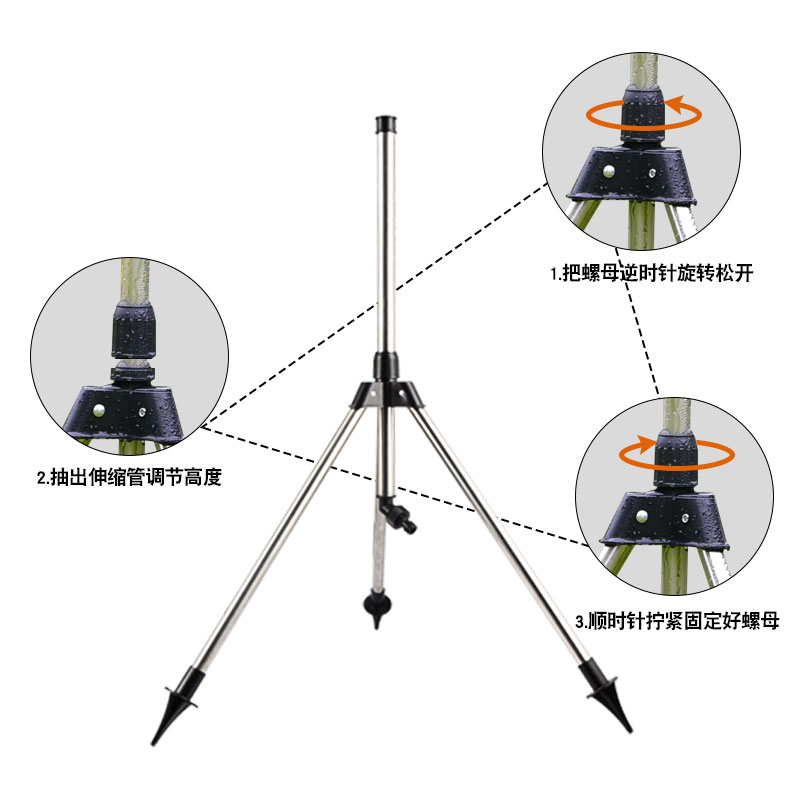 草坪喷灌喷头自动旋转洒水器360度喷水浇花喷淋园林绿化草坪花园 - 图0