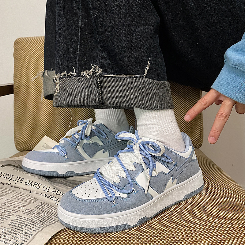 古雀文艺轻复古男鞋chic潮流情侣爱心德训鞋男女国潮厚底运动板鞋 - 图0