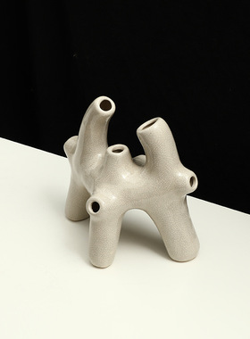 北欧现代抽象艺术三足珊瑚陶瓷