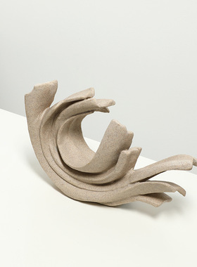 意式极简抽象砂岩浪花树脂摆件