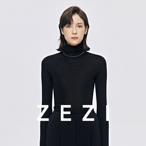 zezi高领打底衫毛衣女春秋新款100羊毛新品针织衫女黑色简约套头 - 图0