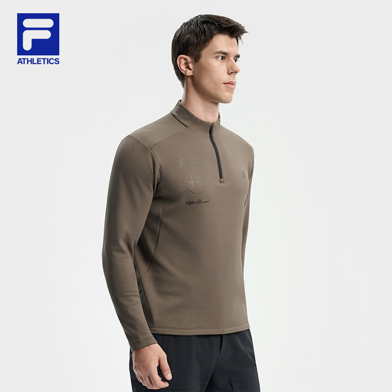 FILA 斐乐官方男子长袖T2025冬季新款滑雪运动健身加绒打底长T,淘宝优惠券,粉丝福利购,淘宝优惠卷