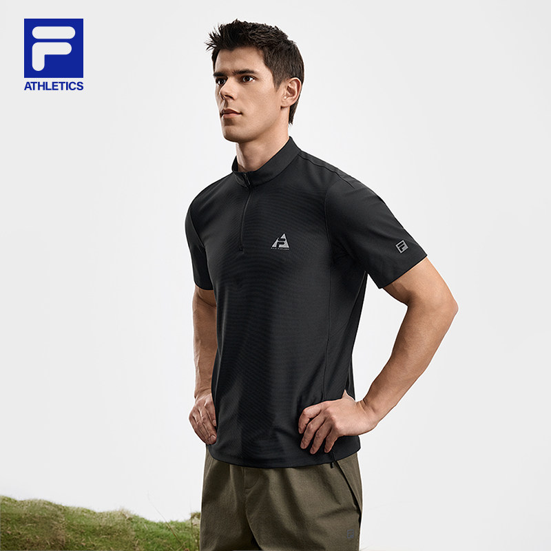 【FILA】户外半拉链运动健身短袖