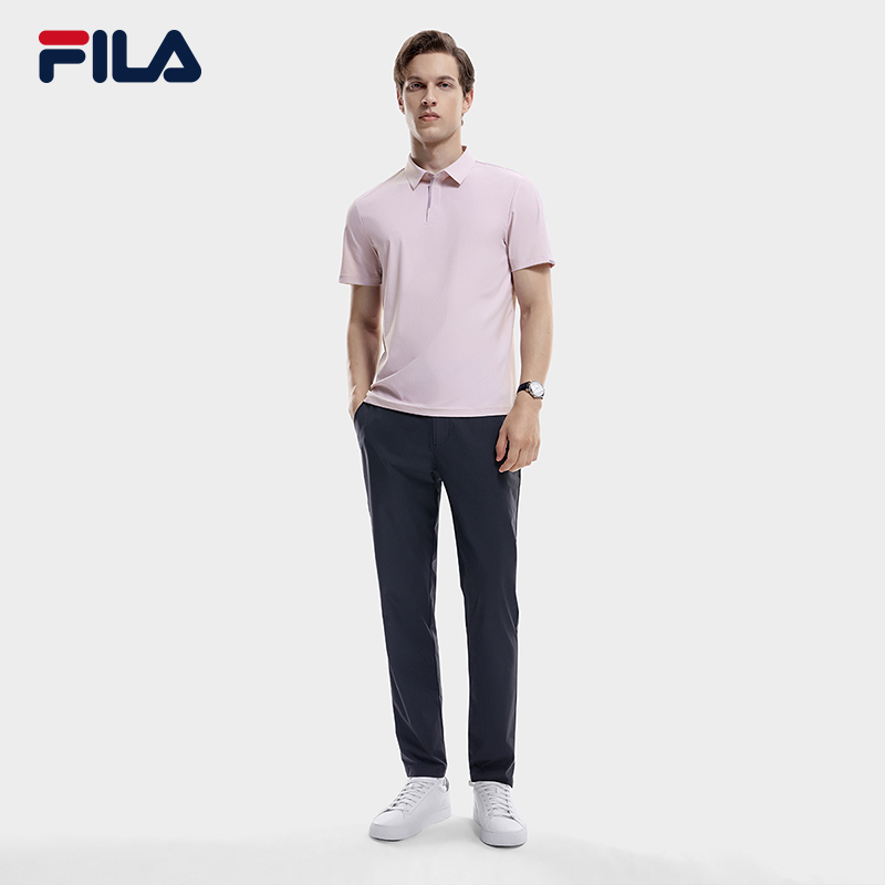 FILA 斐乐官方正品男士针织短袖POLO衫夏季简约凉感商务休闲上衣