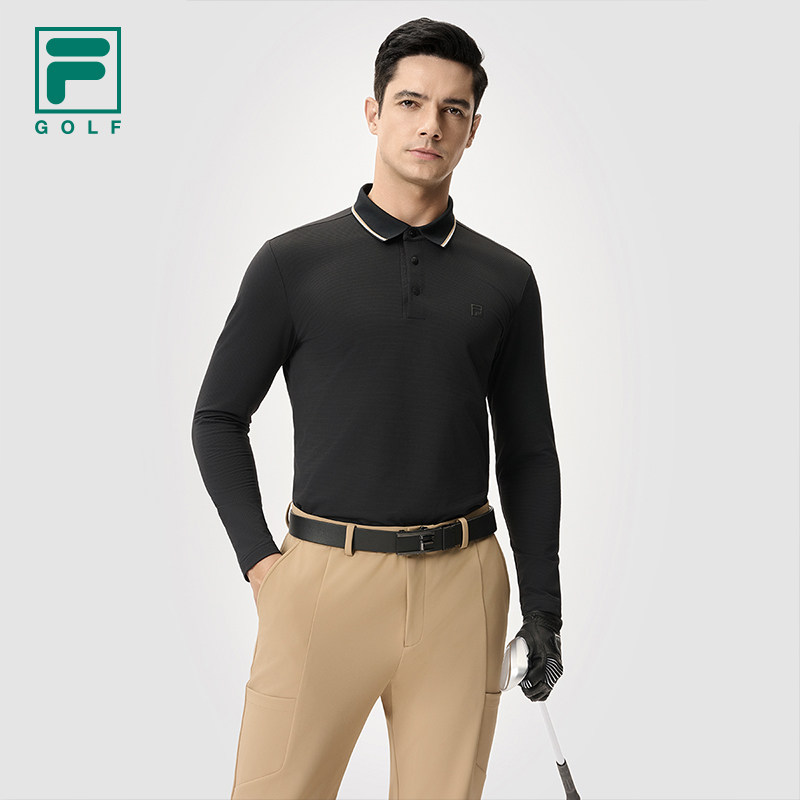 FILA 斐乐官方高尔夫男子针织长袖POLO衫2025春新款运动防晒上衣,淘宝优惠券,粉丝福利购,淘宝优惠卷