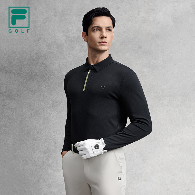 FILA 斐乐官方高尔夫男子针织长袖POLO衫2025冬新款运动防晒上衣,淘宝优惠券,粉丝福利购,淘宝优惠卷