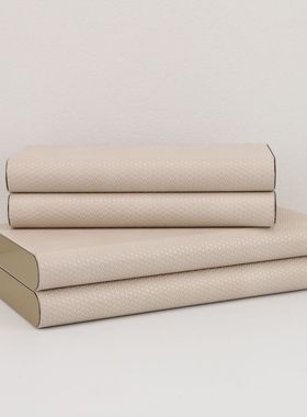 新中式皮革金属边收纳盒样板房电视柜书房客厅家居卧室饰品摆件