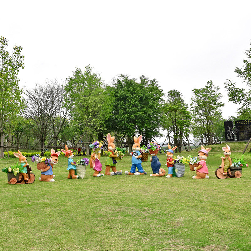 户外卡通花缸兔子雕塑花园庭院仿真动物花盆摆件幼儿园落地装饰品,淘宝优惠券,粉丝福利购,淘宝优惠卷