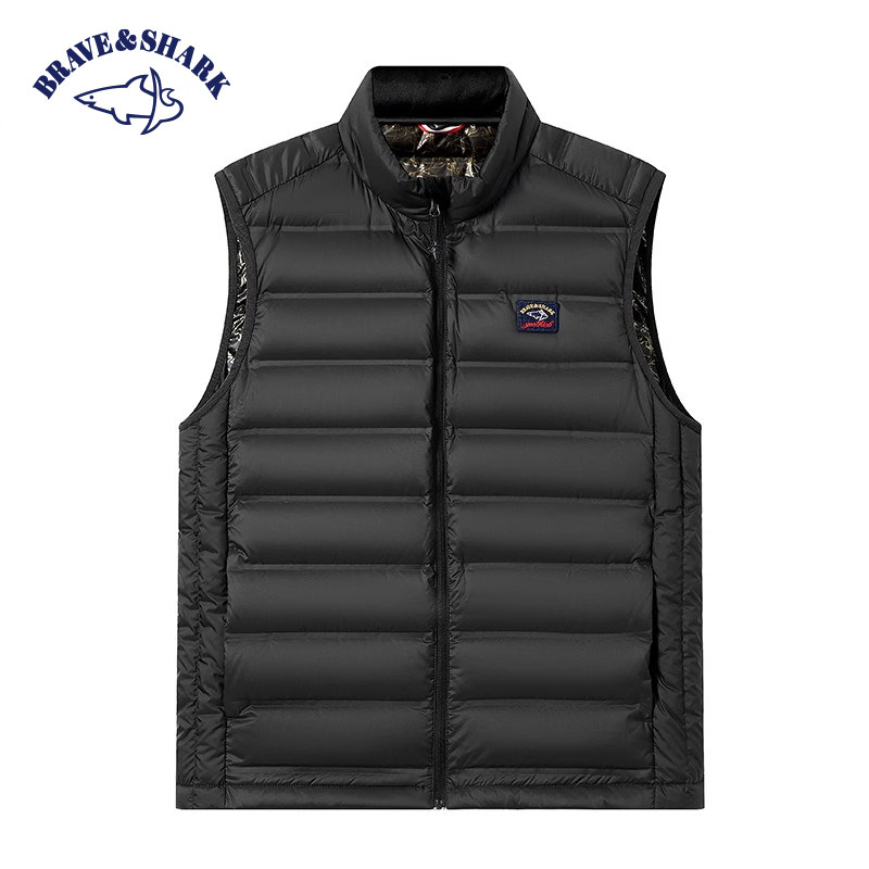 勇士鲨鱼羽绒马甲男冬季潮流宽松军绿色马甲石墨烯保暖背心轻薄,淘宝优惠券,粉丝福利购,淘宝优惠卷