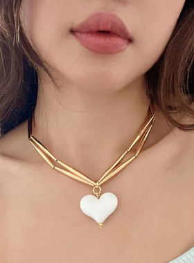 土耳其品牌tohum心型吊坠锁骨链